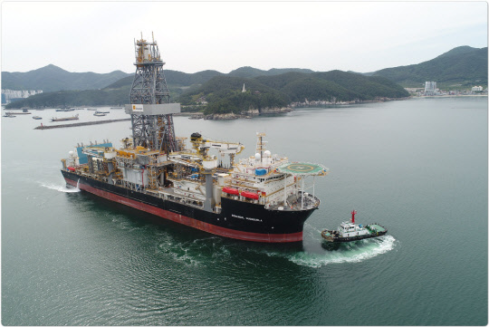 대우조선해양이 건조한 드릴십 '소난골 쿠엔겔라'호. <대우조선해양 제공>